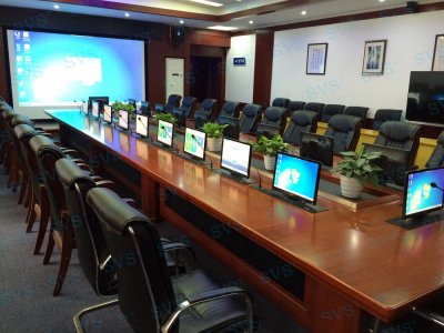 SVS为某教科院打造全套无纸化会议系统此次SVS为院方一共打造两个分会场，一个为无纸化远程视频会议中心，一个是数字多功能厅，